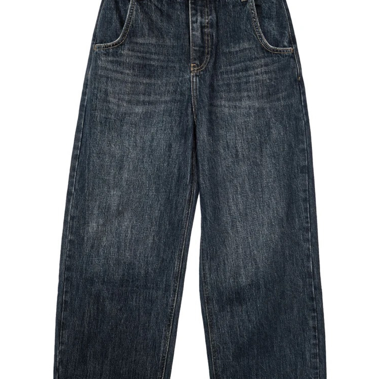 版型chao好复古休闲时尚宽松直筒裤显瘦牛仔裤女5077