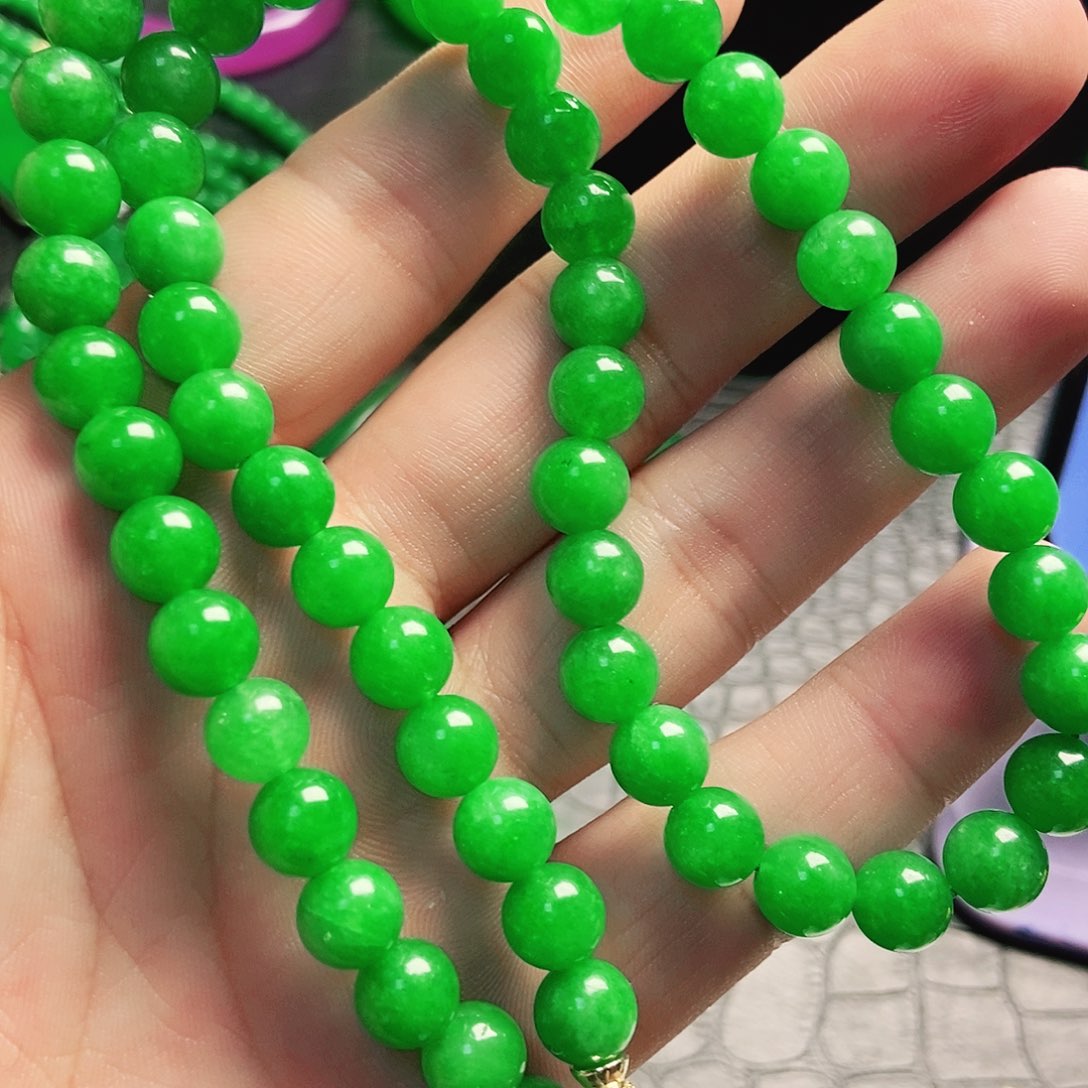 翡翠14K金镶嵌颈饰