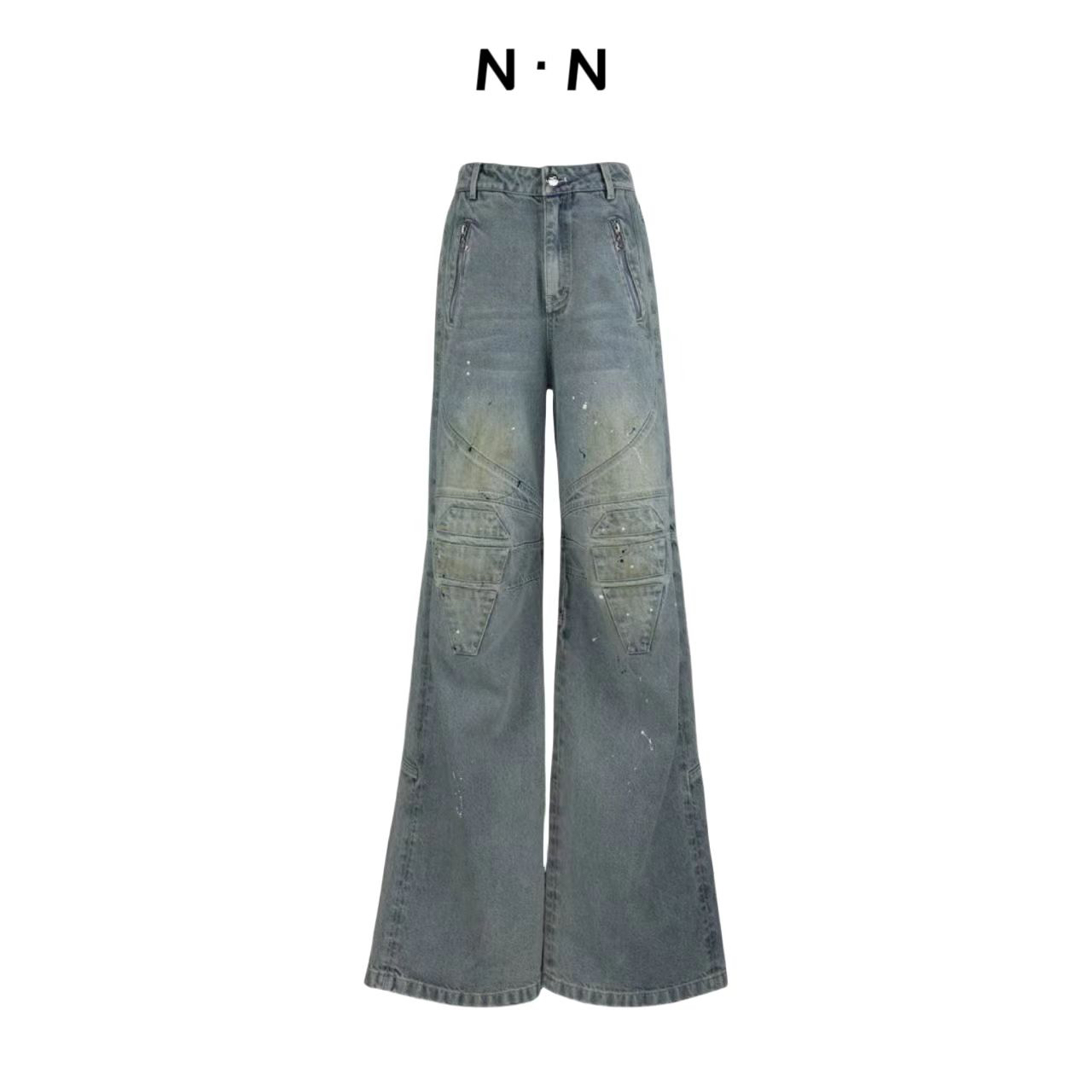 吉美•原创设计师款高级怀旧牛仔裤