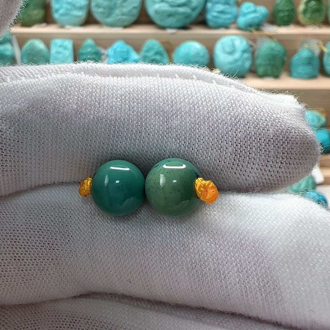 未镶嵌绿松石圆珠7.5mm