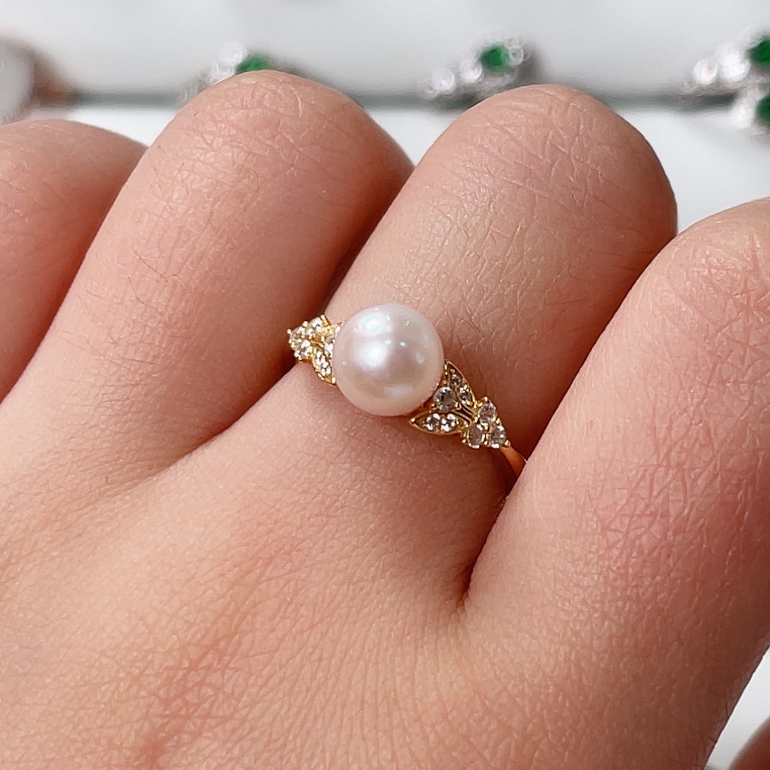 海水珍珠戒指银S925镶嵌