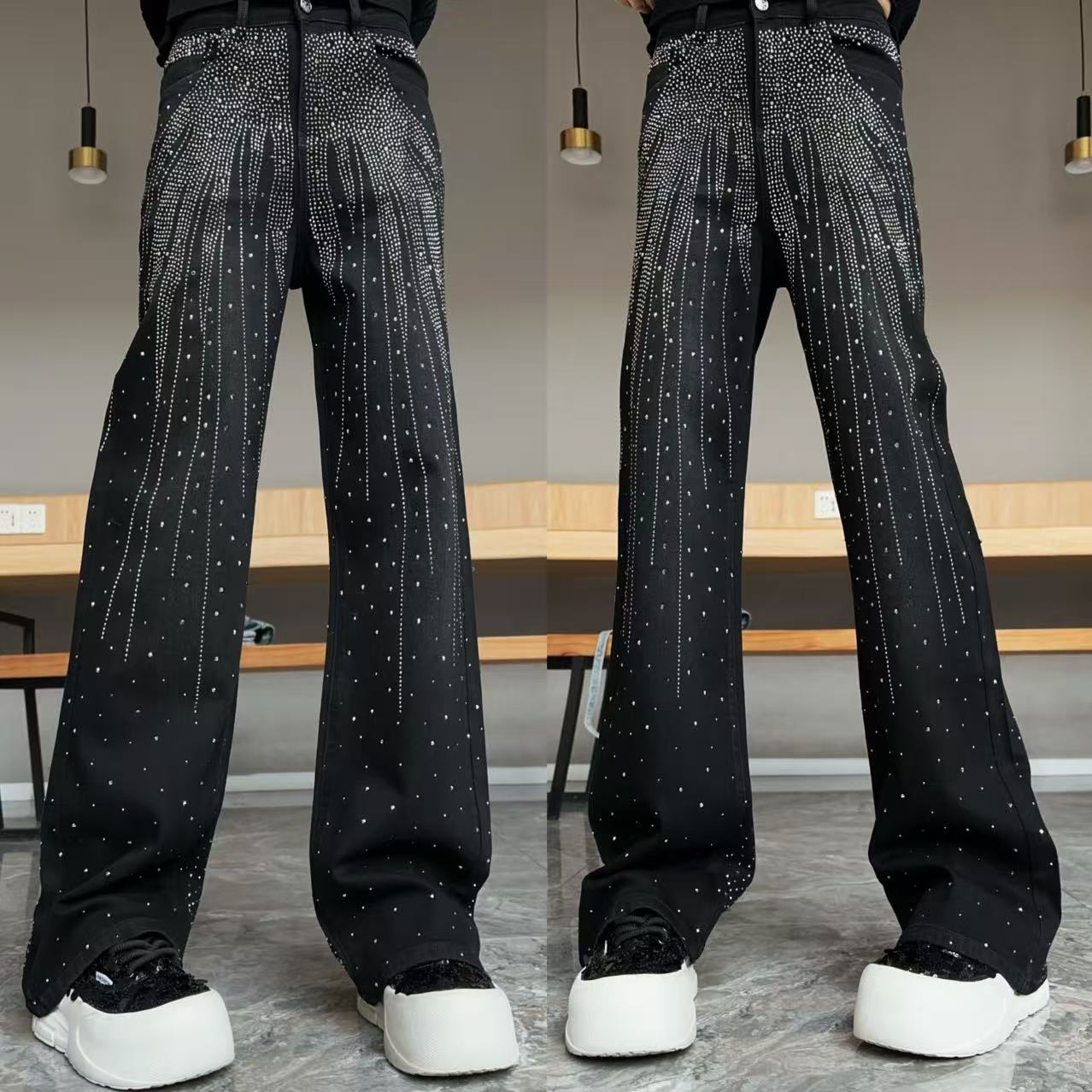 【YJ·原创】2025冬季新款宽松百搭弹力显瘦直筒牛仔裤休闲裤 YK1138