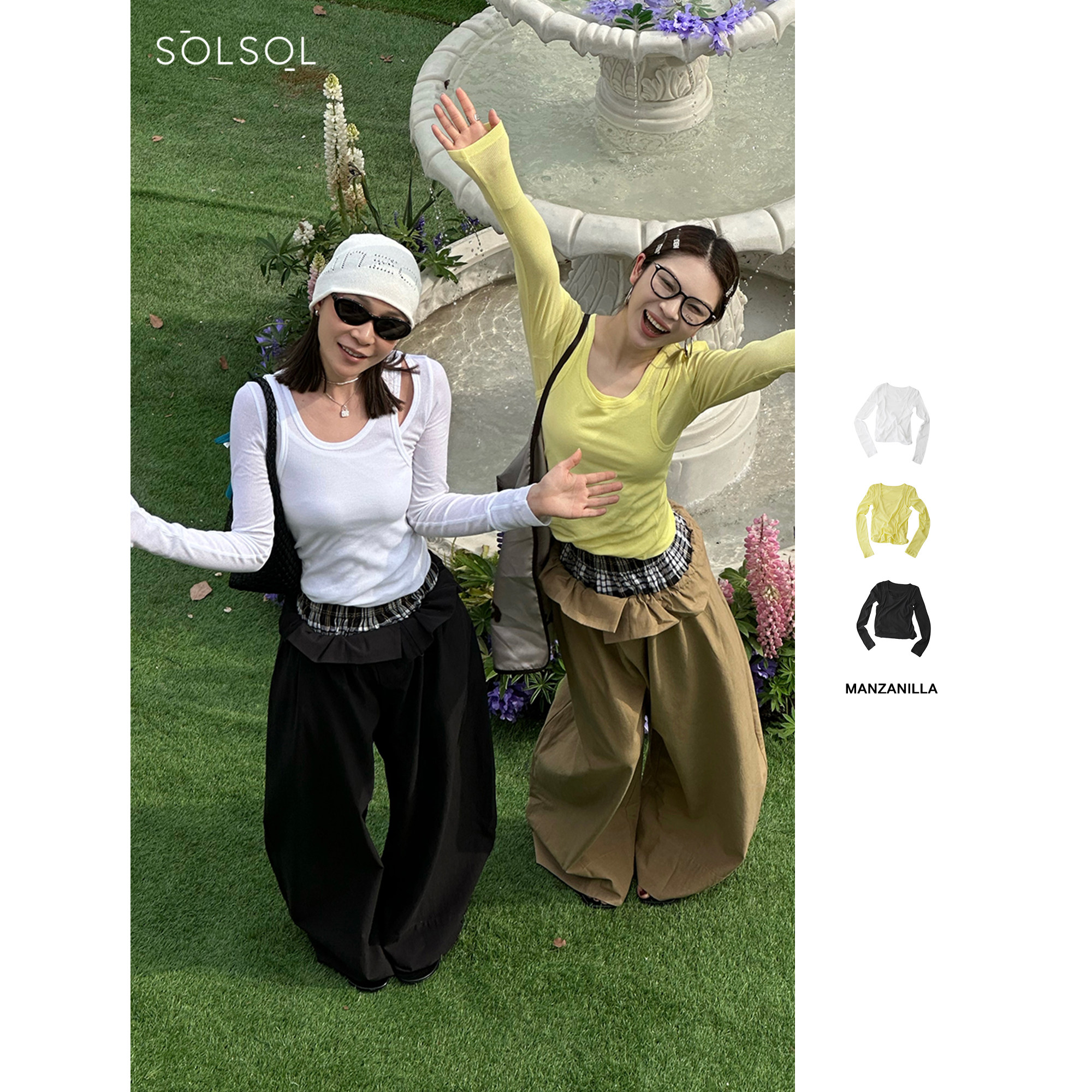 现货 MANZANILLA 设计师 25春夏 假两件U领T SOLSOL买手店