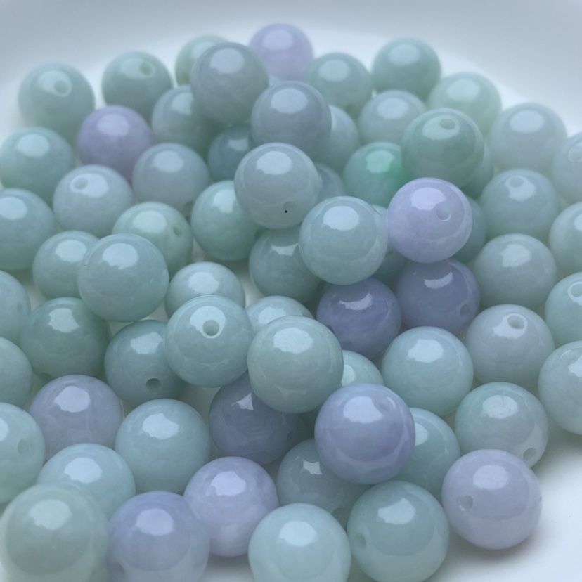 【闪购商品】翡翠手链未镶嵌卡9紫绿20颗