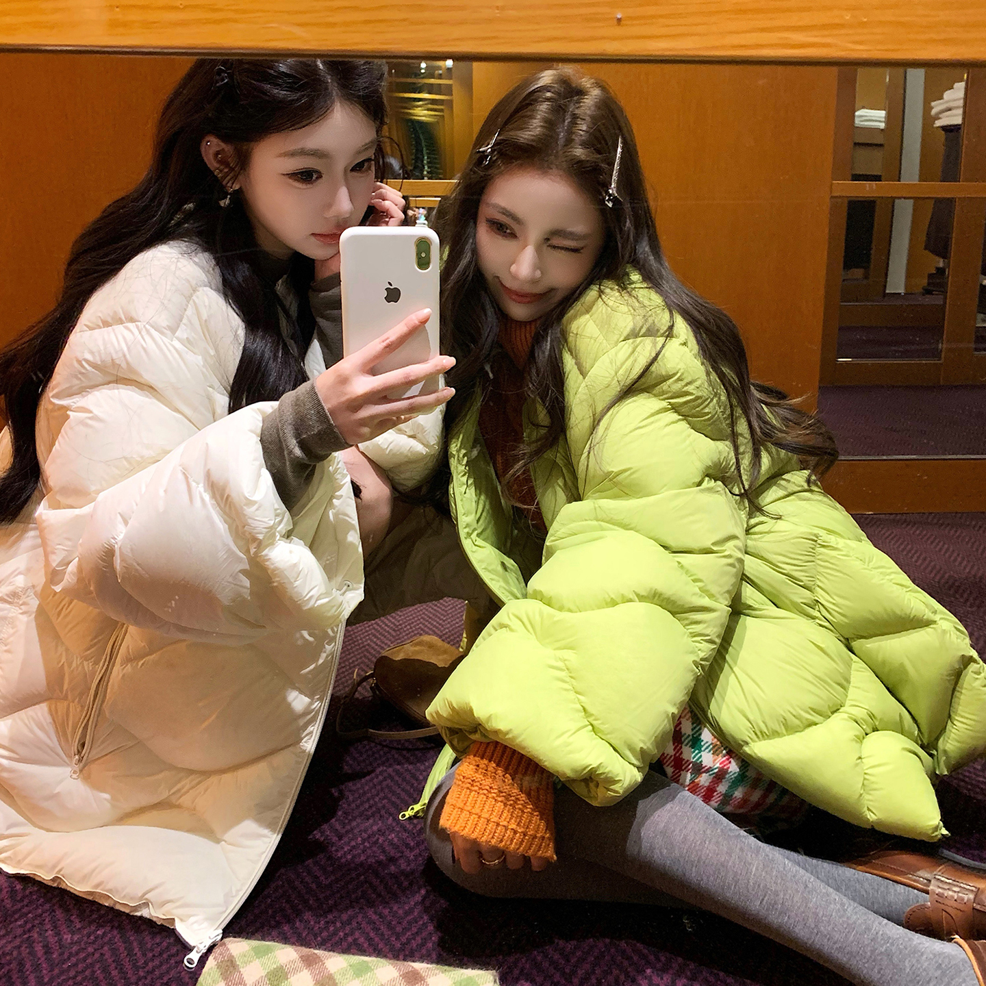 “胶囊羽绒”云朵泡芙感90白鸭绒 韩系温柔轻暖随行波浪纹羽绒服!