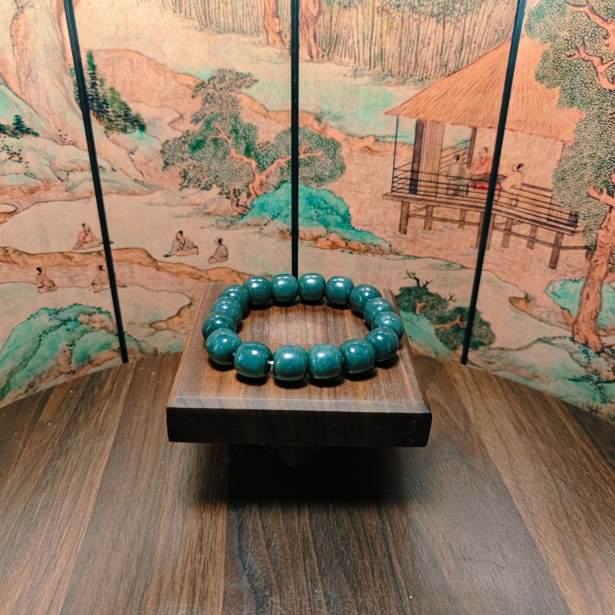 N和田玉桶珠手串（卡14）1109