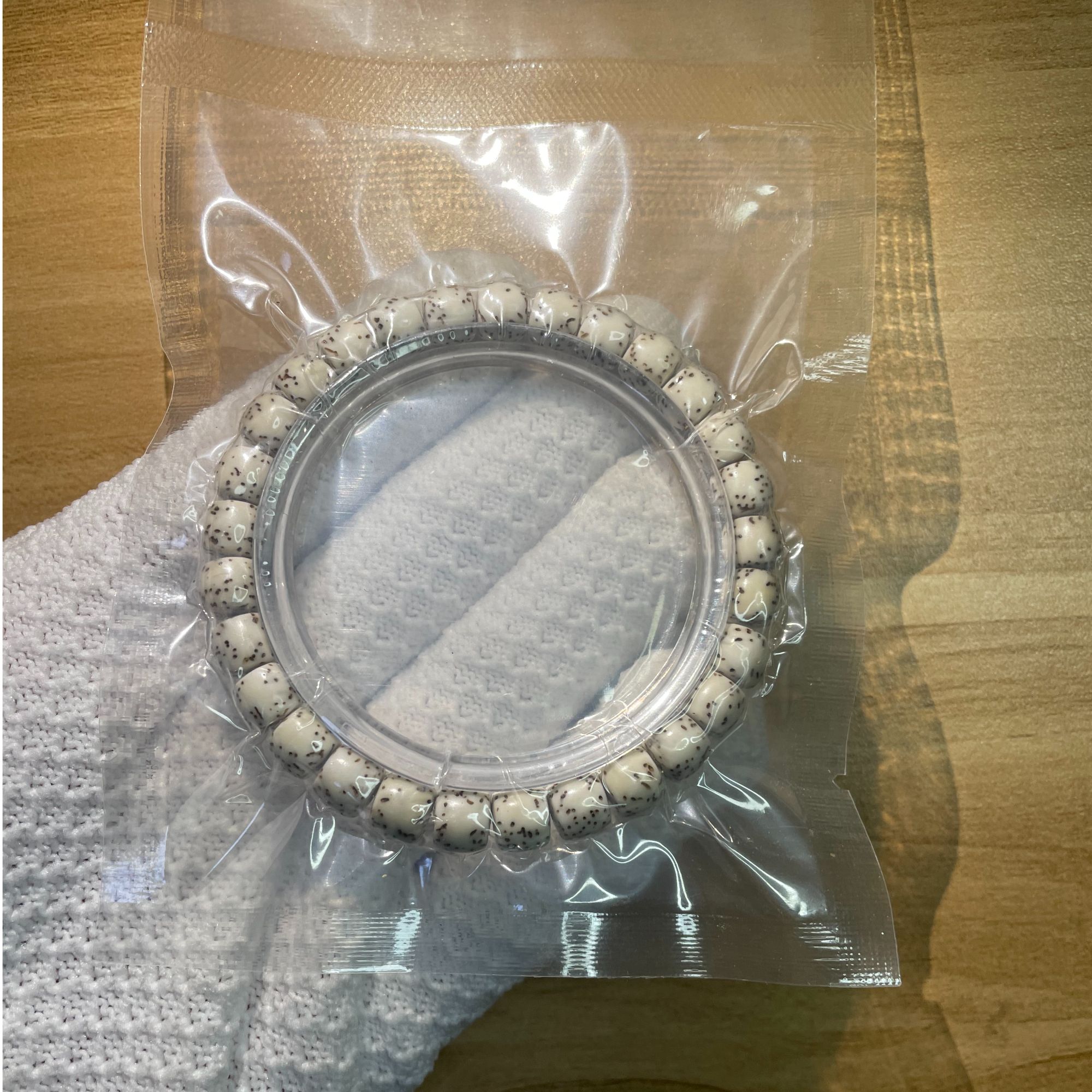 [雅雅]星月菩提大留白原生态猴头顺白海南料单圈文玩手串