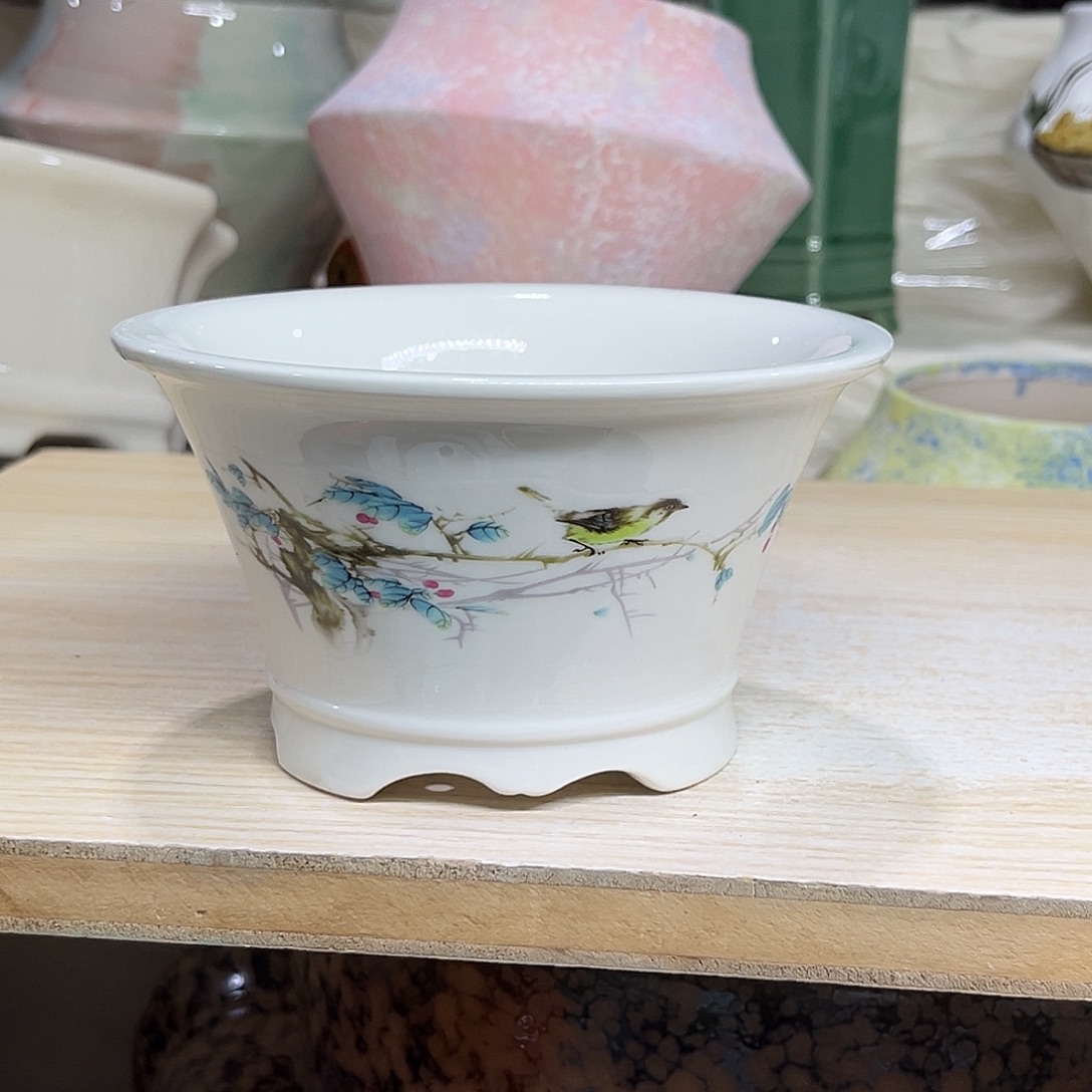 陶瓷绿植多肉微瑕花盆外口径：13*7.5