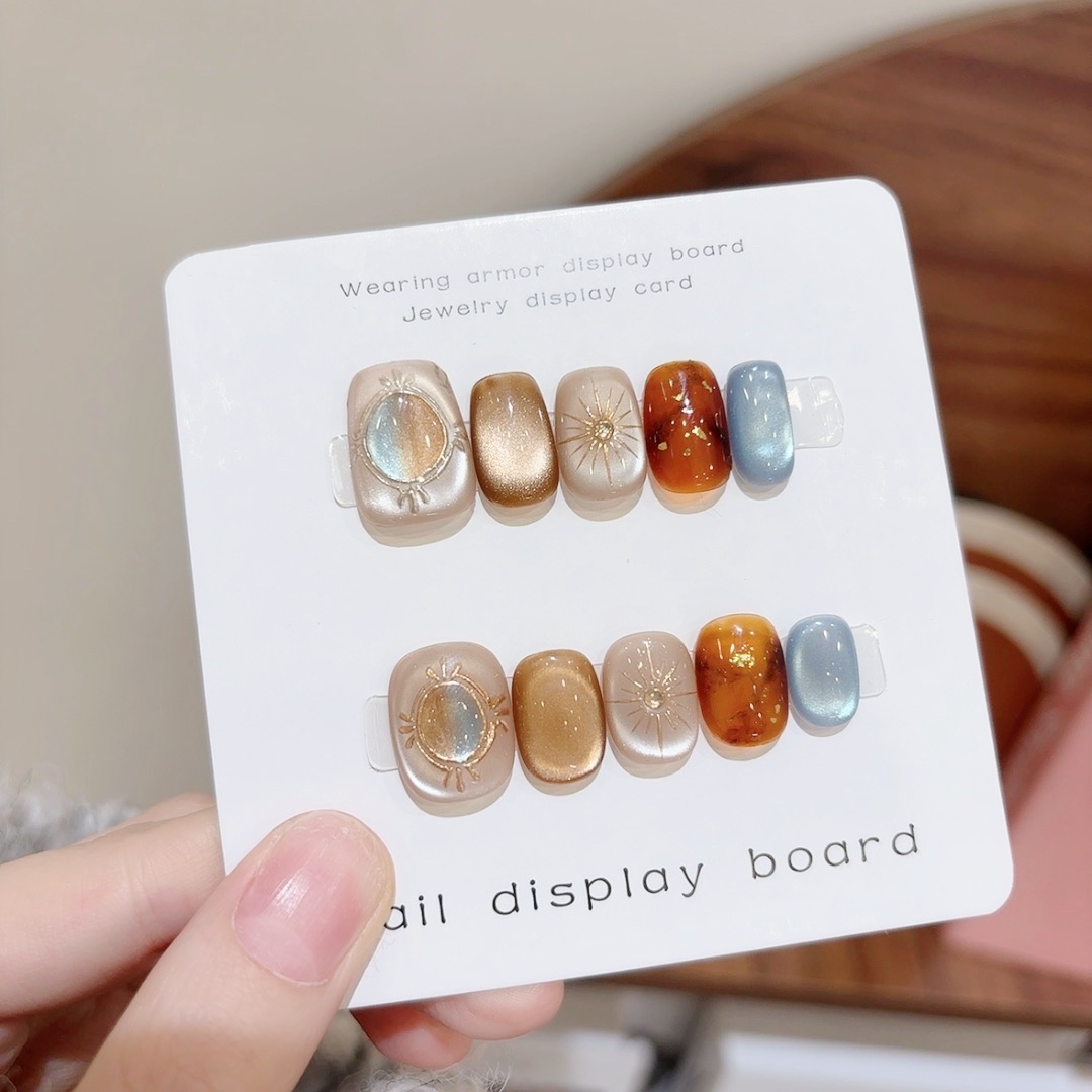 【暖阳 】手工穿戴甲 定制美甲贴片10片装ims半手工