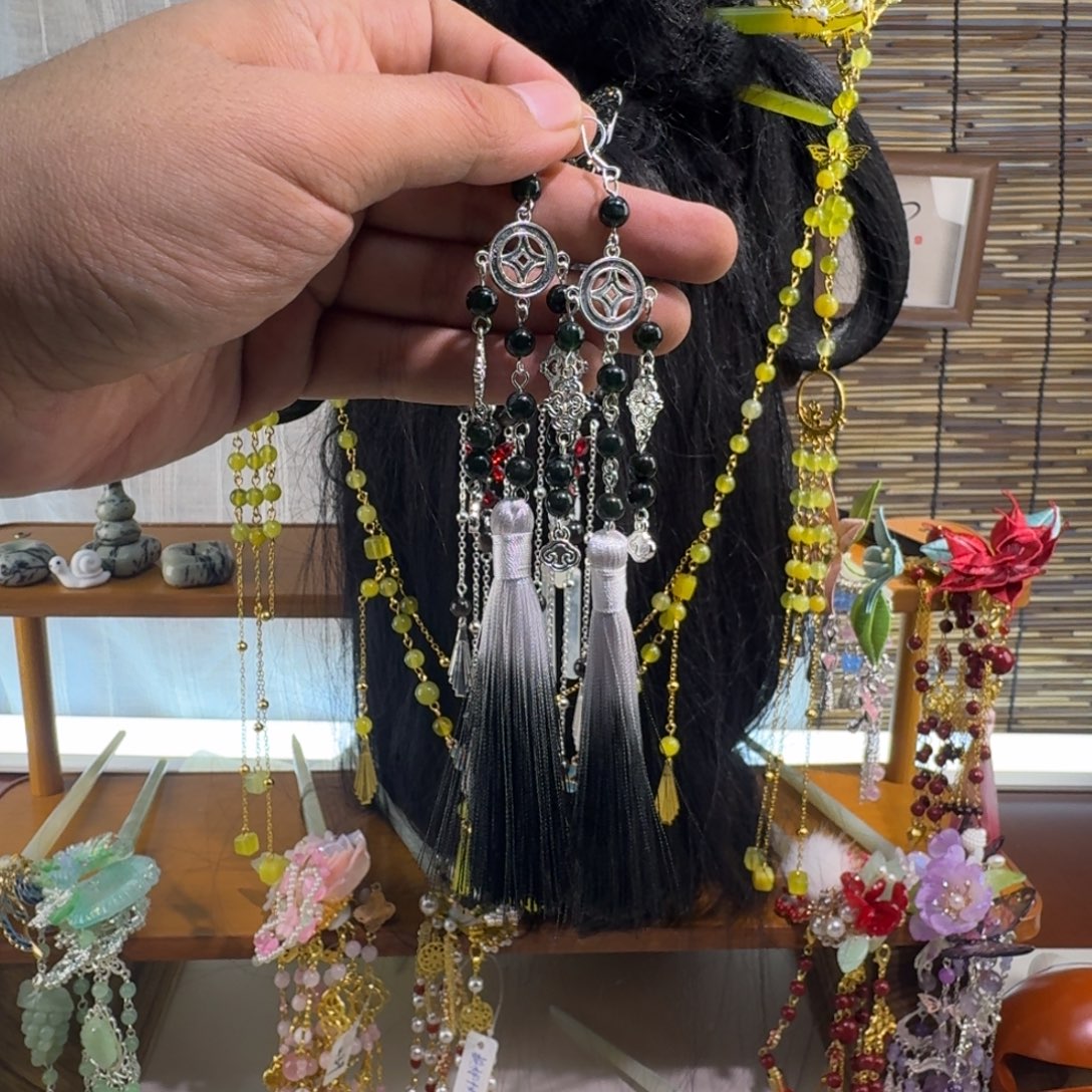 蛇纹石玉合金发饰