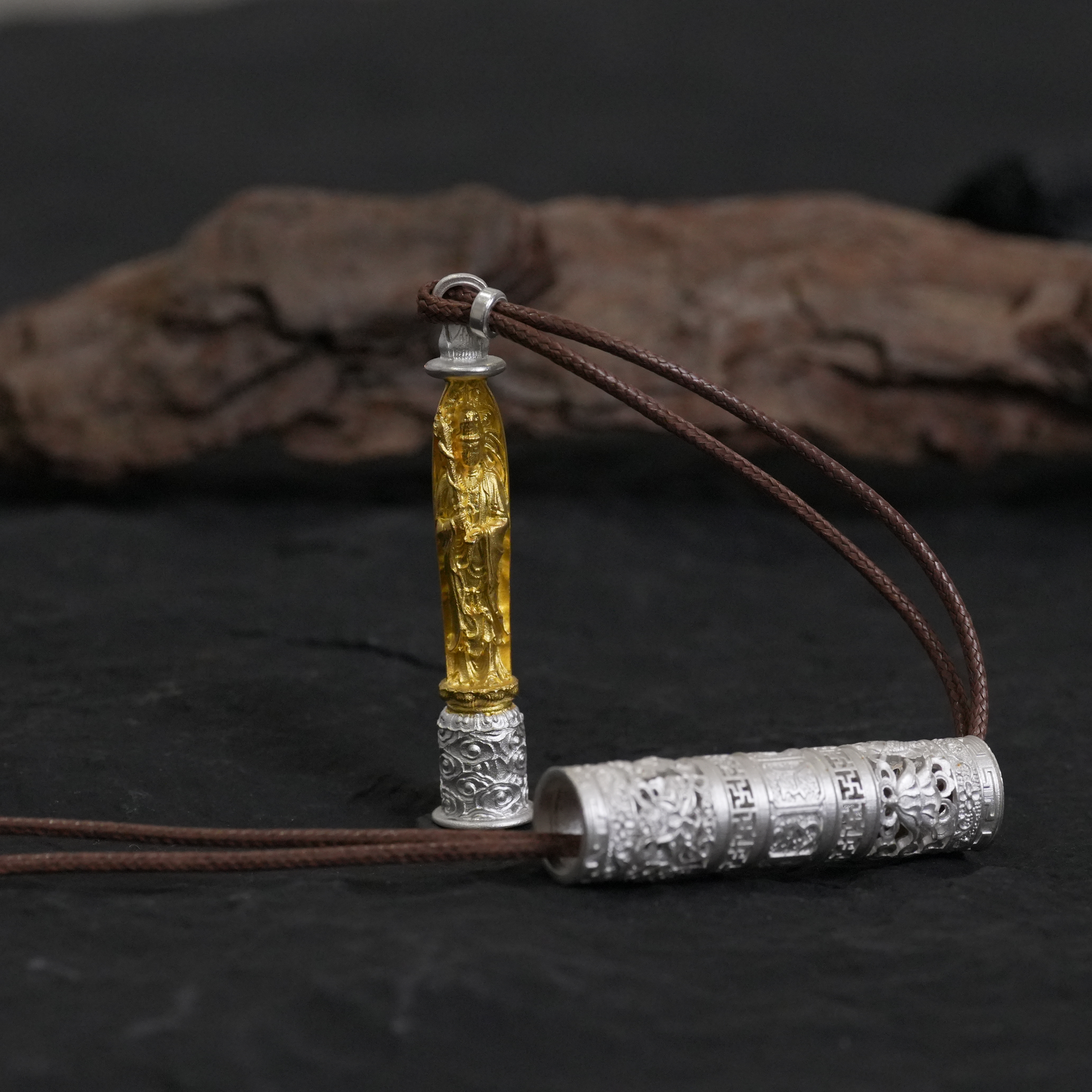 吊坠925银 【文殊尊者】心念手作设计感文殊 智慧银制项链MNX