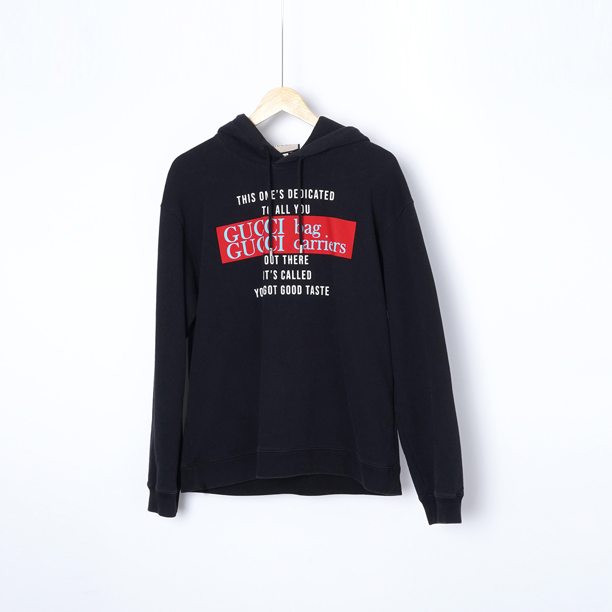 99新 GUCCI/古驰 棉/TH1405/黑色卫衣潮流长袖秋冬/XS码女装时尚