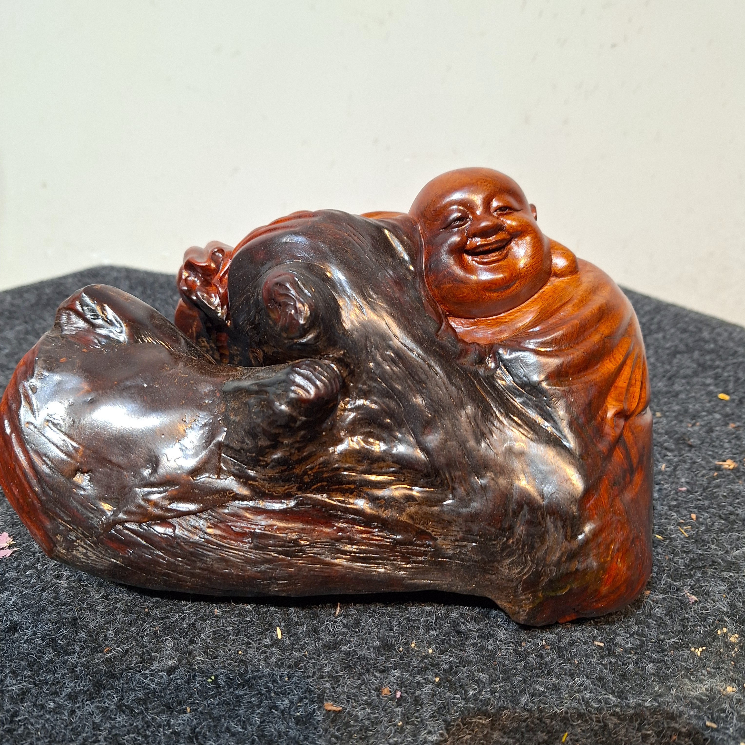 老挝花梨，笑口常开布袋佛