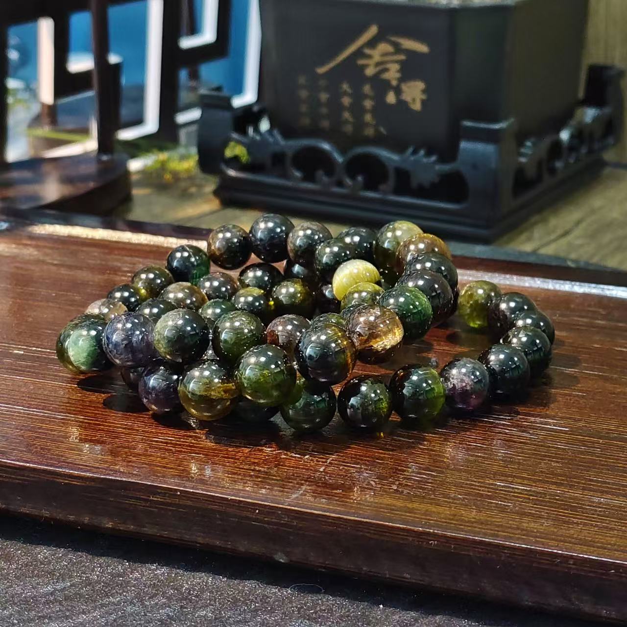 【书记甄选】天然猫眼碧玺单圈手链 多样性发一件 约10mm BB277