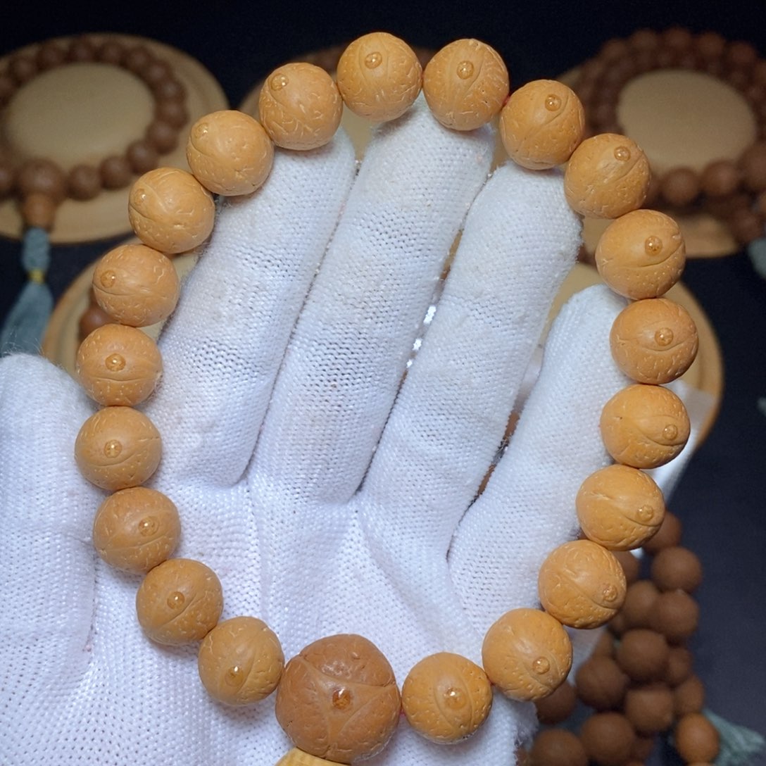吊坠凤眼菩提12.5mm新籽果冻皮单仓 圆桩手串20颗