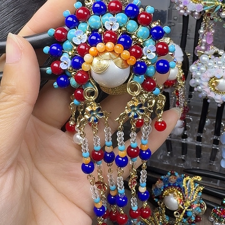 娘***祥古风刀马旦发簪发饰