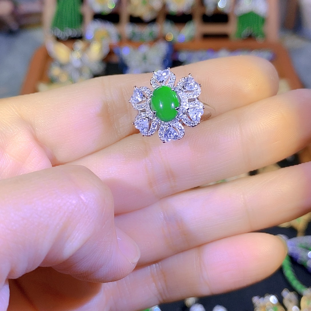 吊坠(不含链)银S925镶嵌翡翠