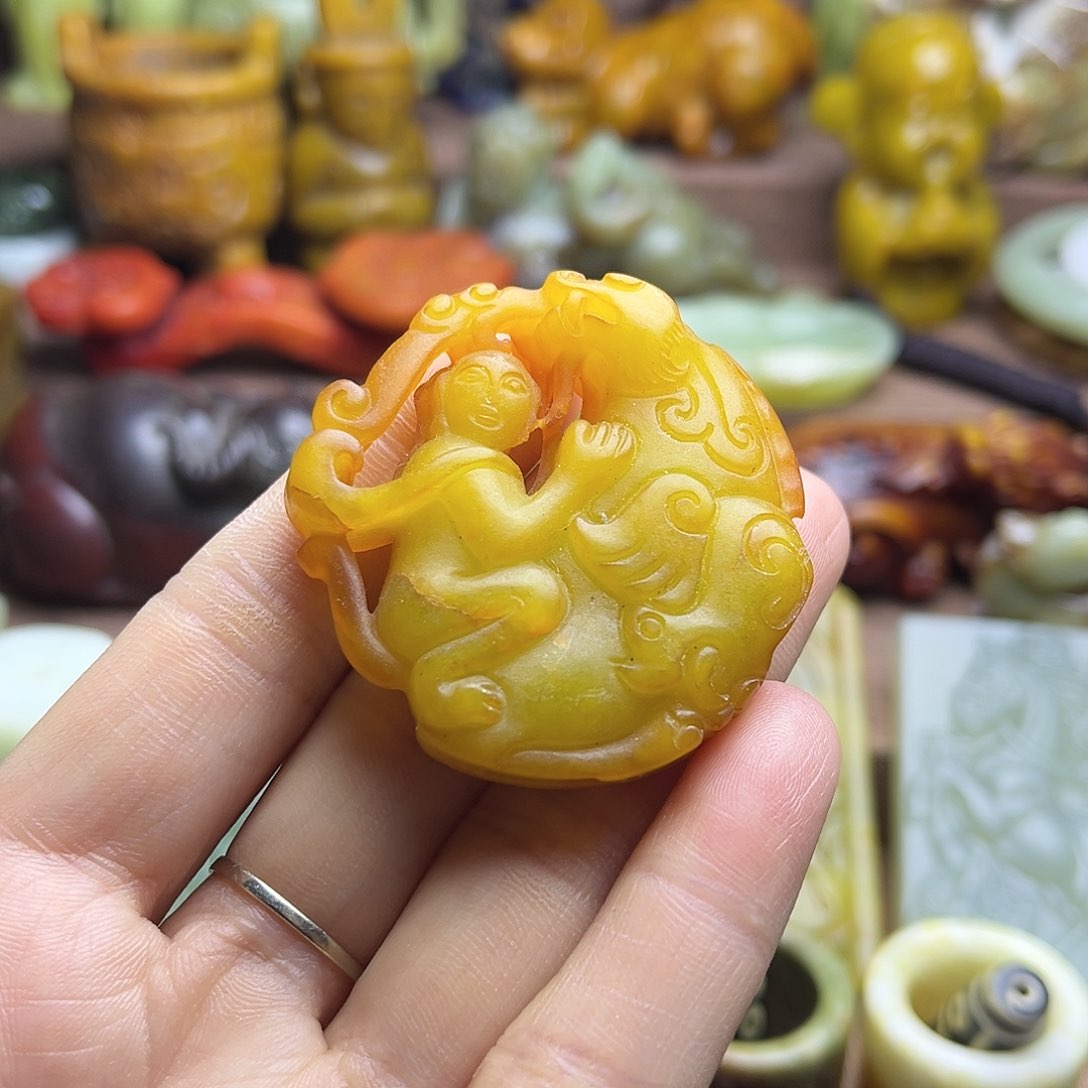 白玉菩提吊坠163。。