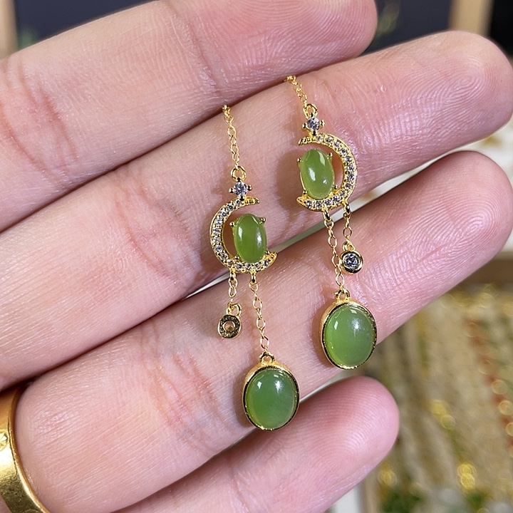 和田玉（碧玉）颈饰银S925镶嵌