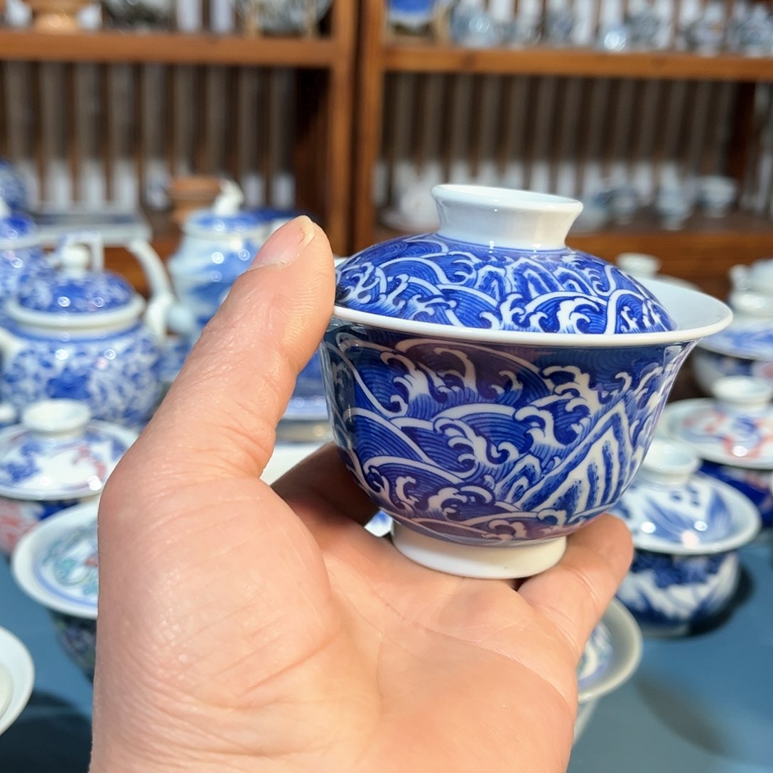 錡镇堂手工手绘盖碗