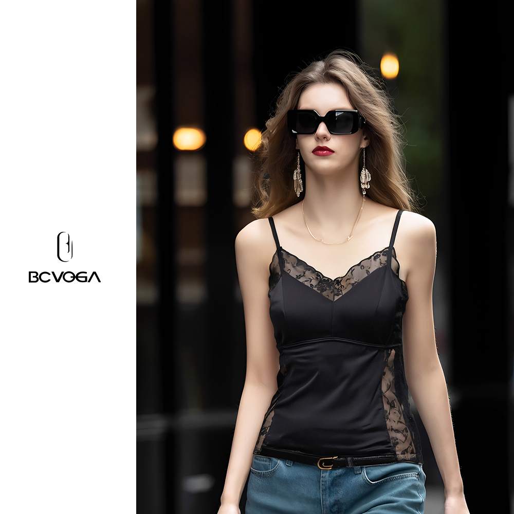 春夏胸垫吊带背心美背薄款显瘦春夏拼接外穿抹胸上衣外穿高级感