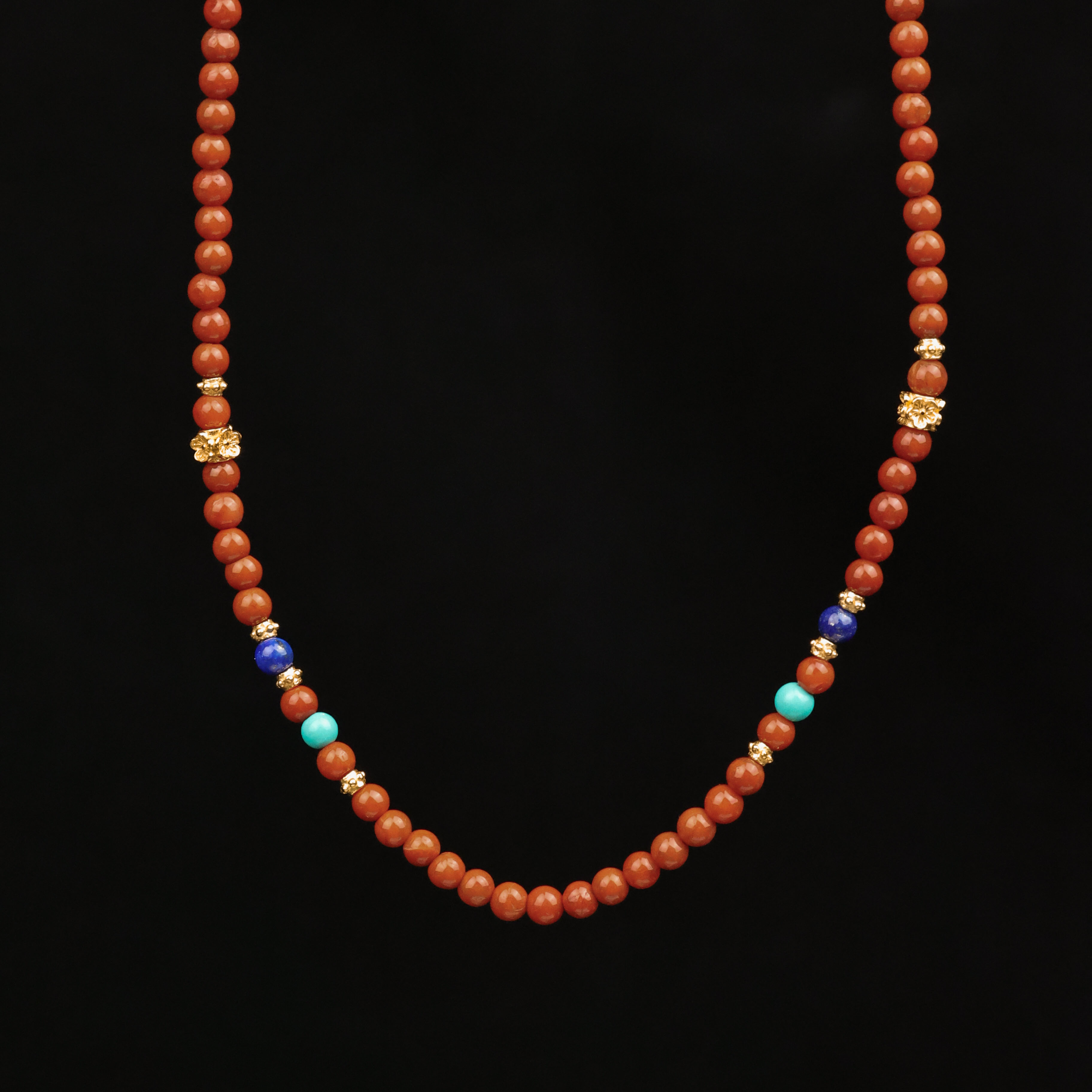 [玉福珠宝]s925银南红柿子红川料美松青金石项链-X2877-冰