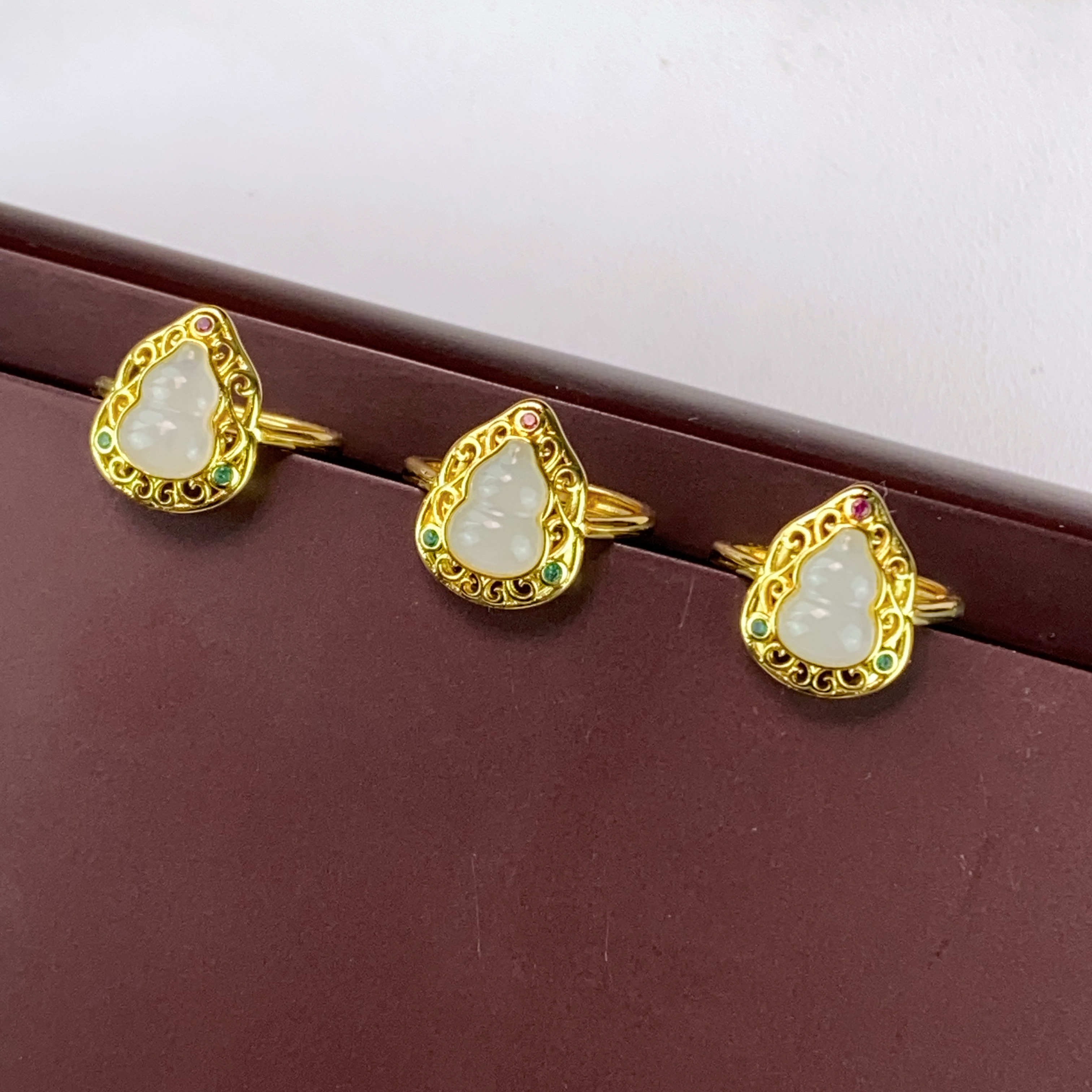 1888/ZY888-1182 和田玉时尚百搭精美葫芦戒指/多样性发/一件