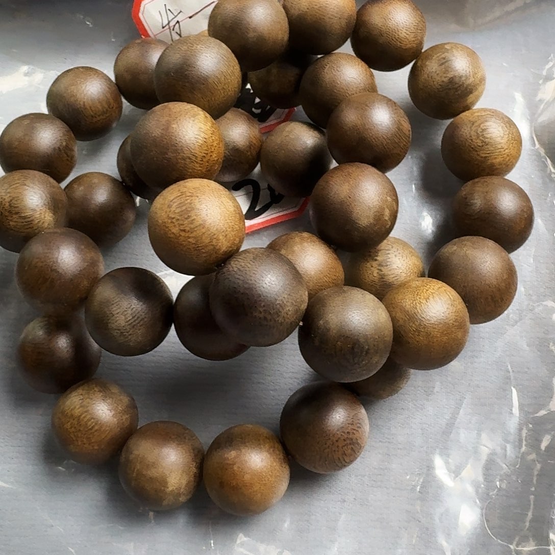 沉香香囊沉香376虎斑圆珠单圈卡20发一