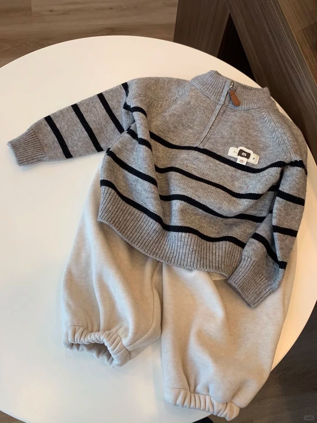童装男童秋装毛衣韩版2025新款儿童洋气条纹圆领针织衫百搭上衣