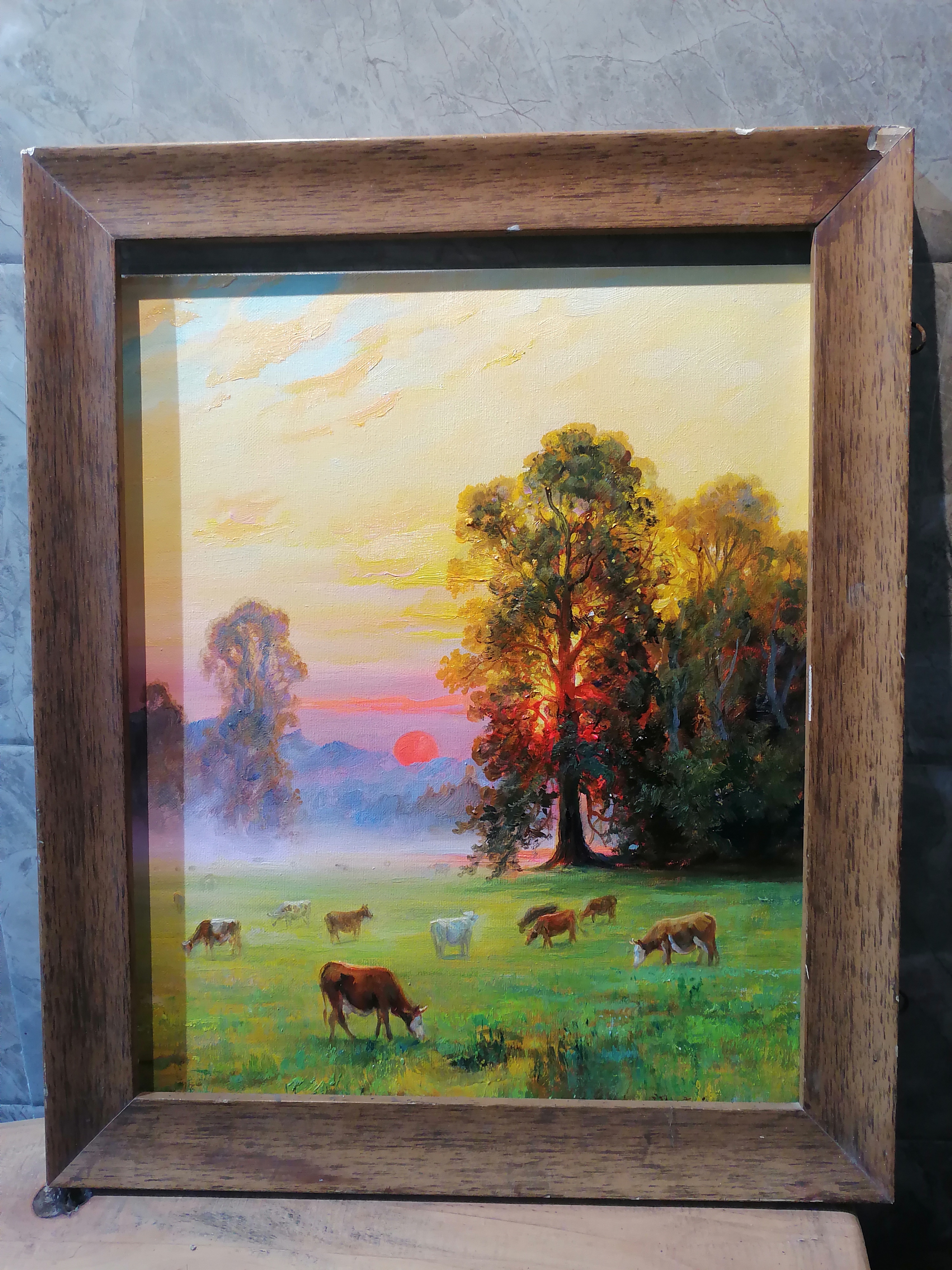 梁家庆油画《旭日东升》