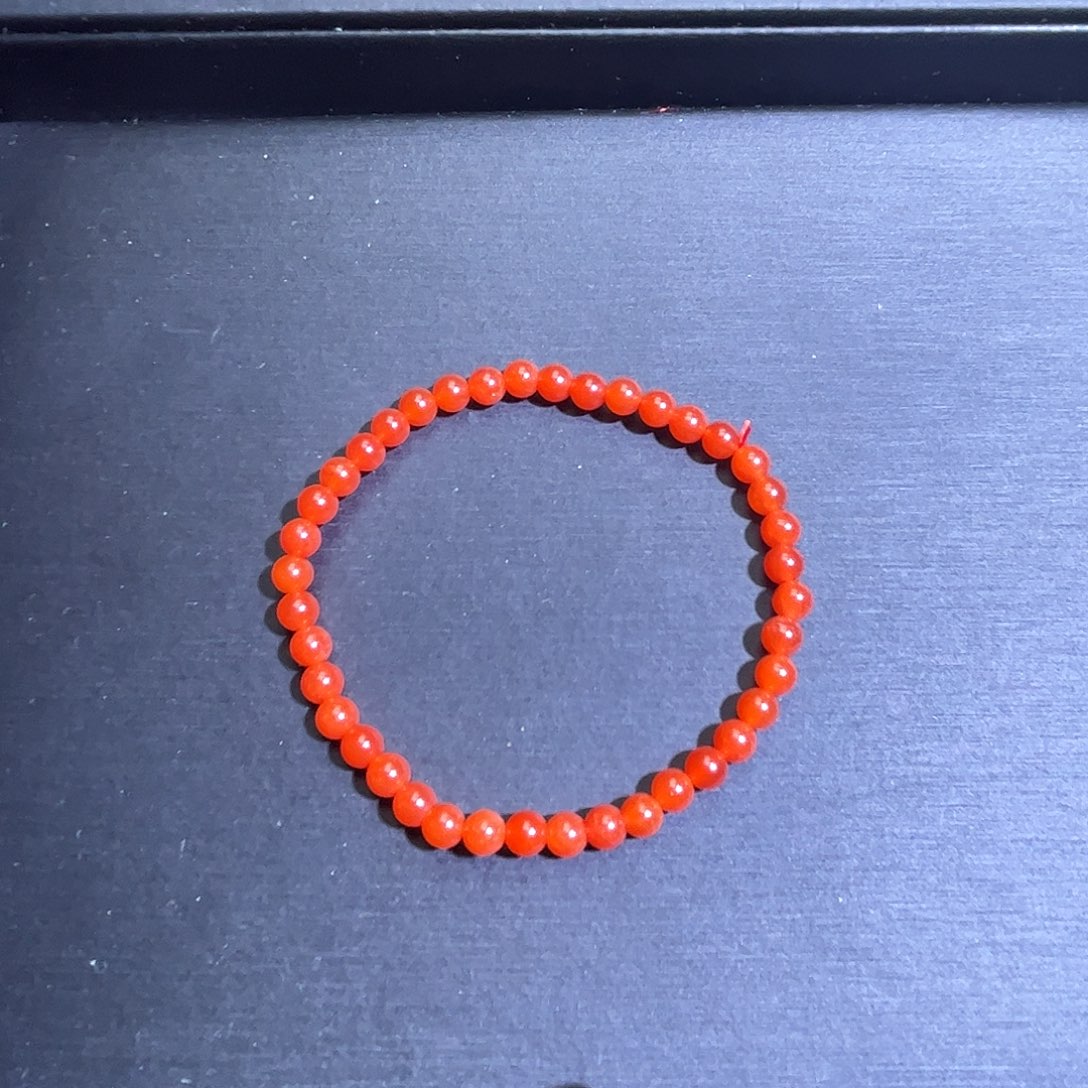 手链未镶嵌南红玛瑙5mm冰红