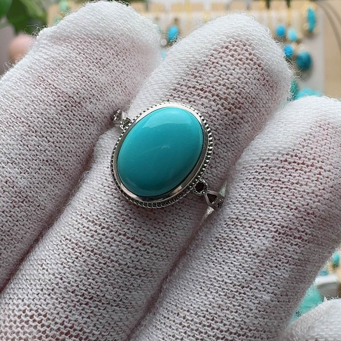 绿松石珠宝奇石银S925镶嵌