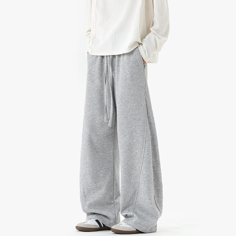 加厚加绒直筒华棉男特单弯刀重磅复合运动裤加肥加大K裤裤子秋冬