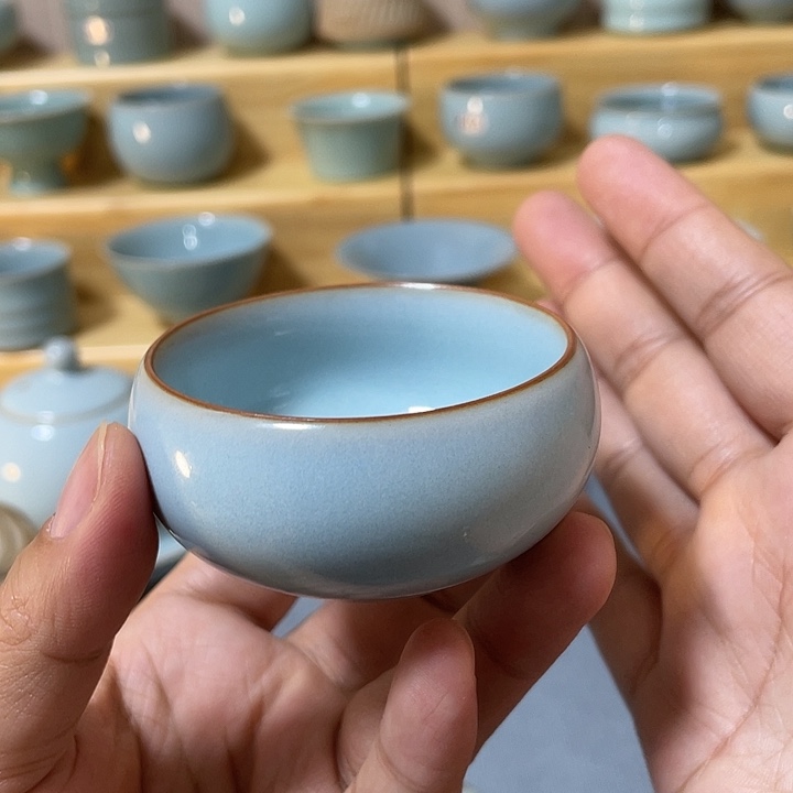 陶瓷杯子天青小号禅定60ml