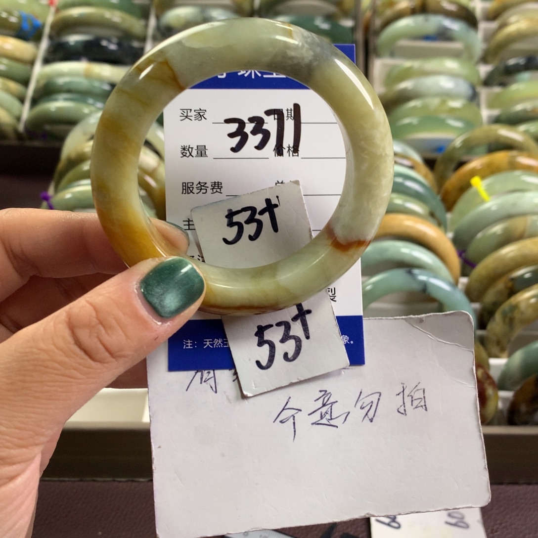 蛇纹石玉未镶嵌手镯3371