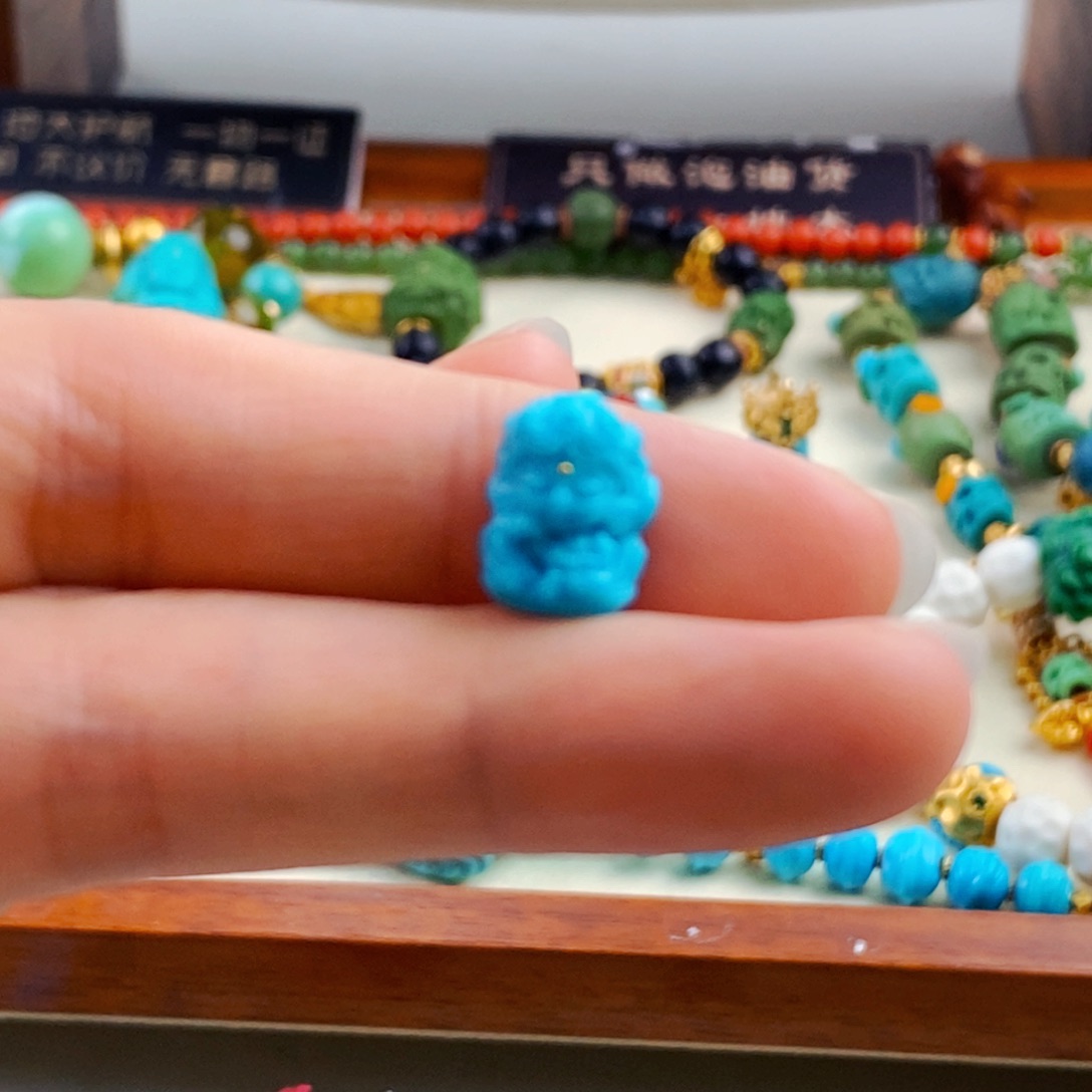 绿松石未镶嵌暴力蓝渡母宝宝