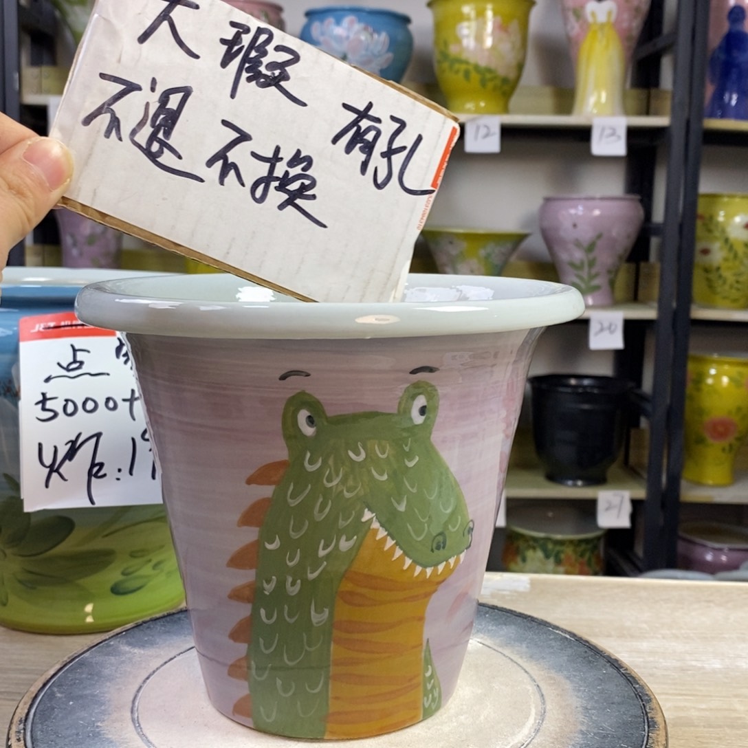 景德镇手工手绘陶瓷花盆