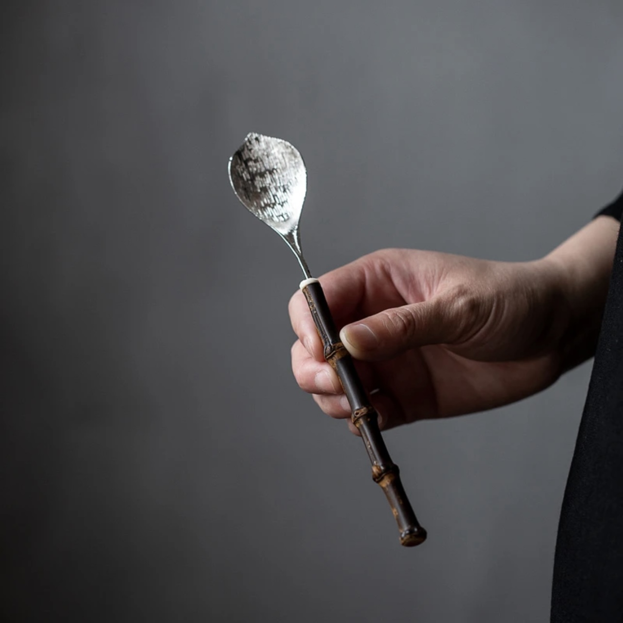 【古篱】天然紫竹合金茶勺