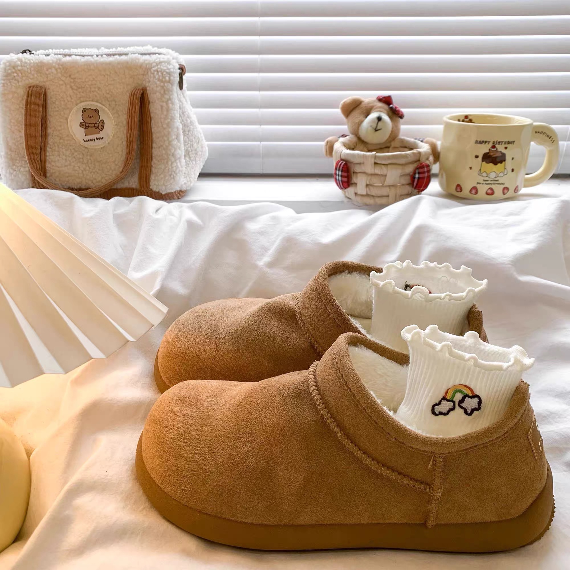 冬季爆款【0587加绒加厚】厚底保暖防滑雪地棉鞋