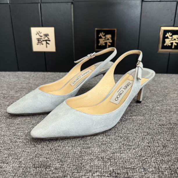 95新 JIMMY CHOO/吉米周 麂皮绑带高跟鞋35.5码ysc3274