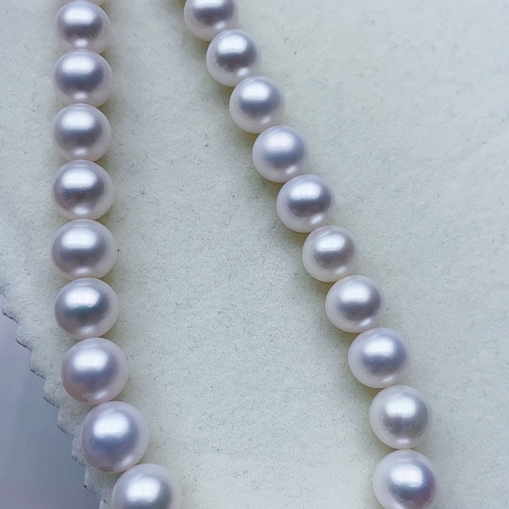 淡水珍珠颈饰银S925镶嵌卡10➕高品极光白炫天女粉