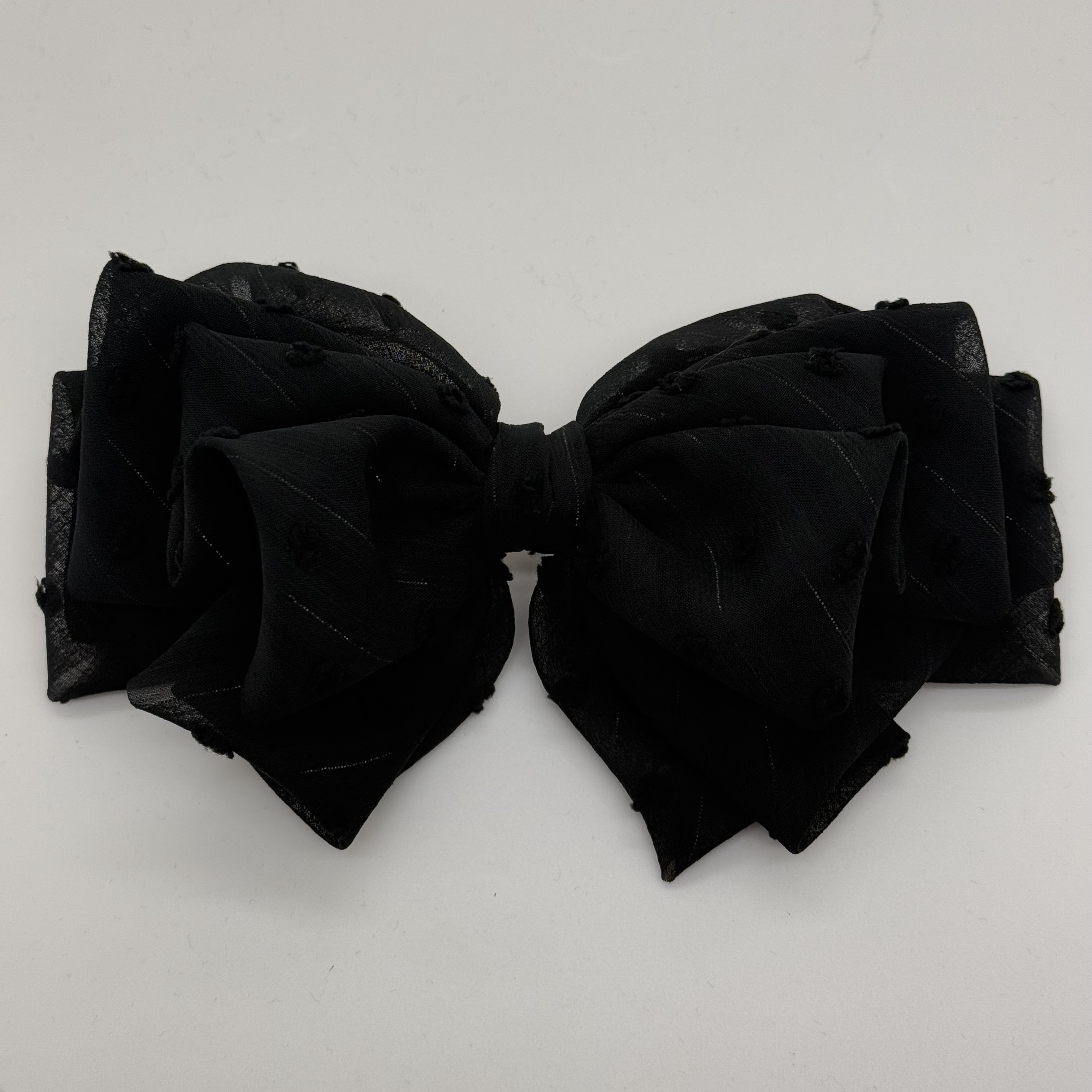 GREBUTY 6040 黑色花苞多层蝴蝶结弹簧夹