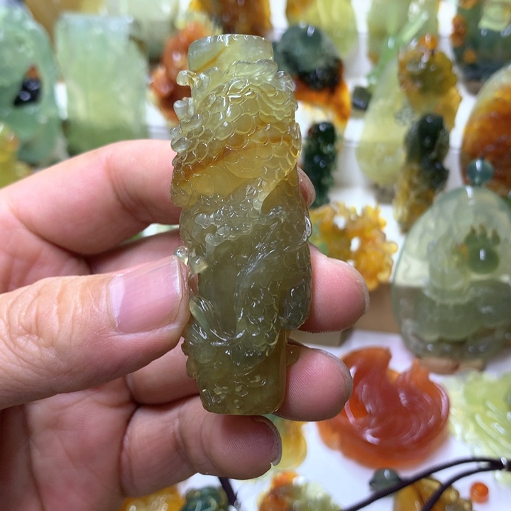 蛇纹石玉珠宝半成品未镶嵌泳****@