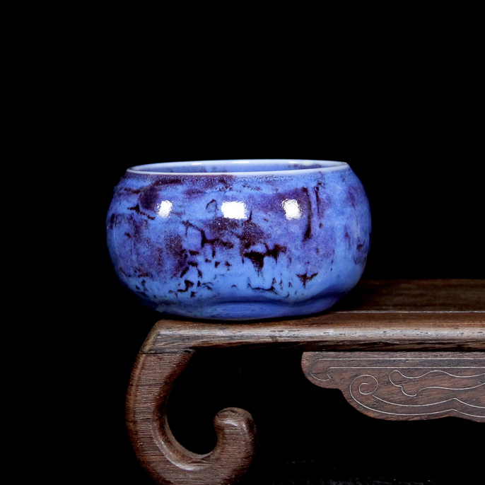 钧瓷禅定杯纯手工高5肚径宽8.5cm约100cc全手工陶瓷家用功夫茶杯