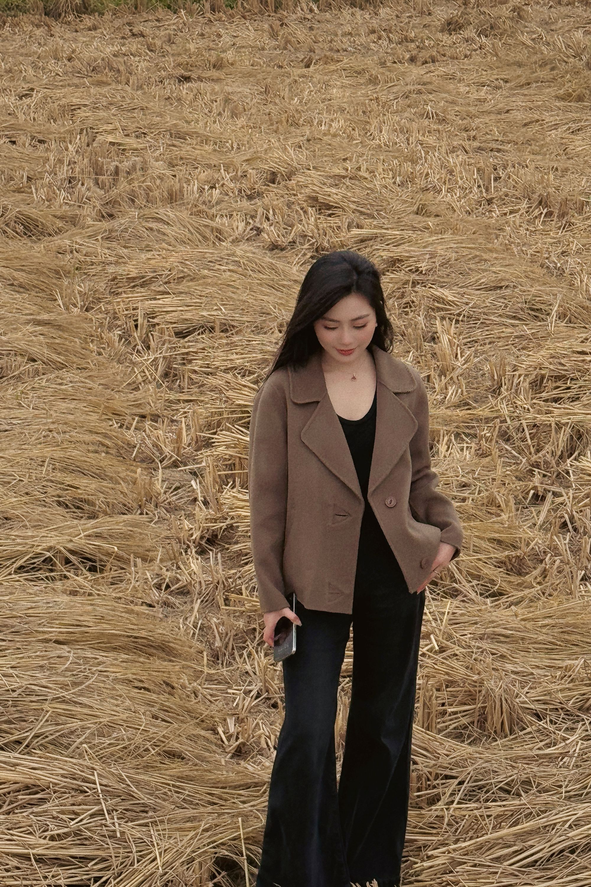 秋冬双面呢大衣2025韩版小个子时尚气质短款羊毛呢外套女