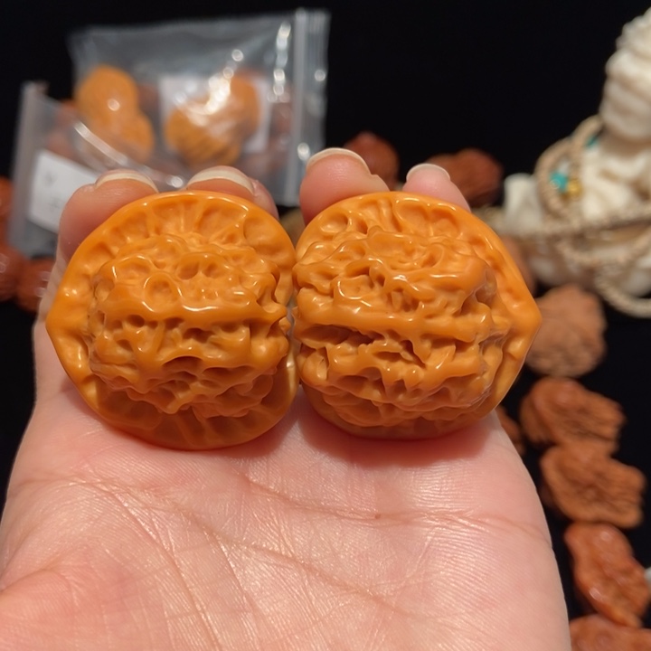 文玩核桃把件37瓷娃娃官印狮子头224