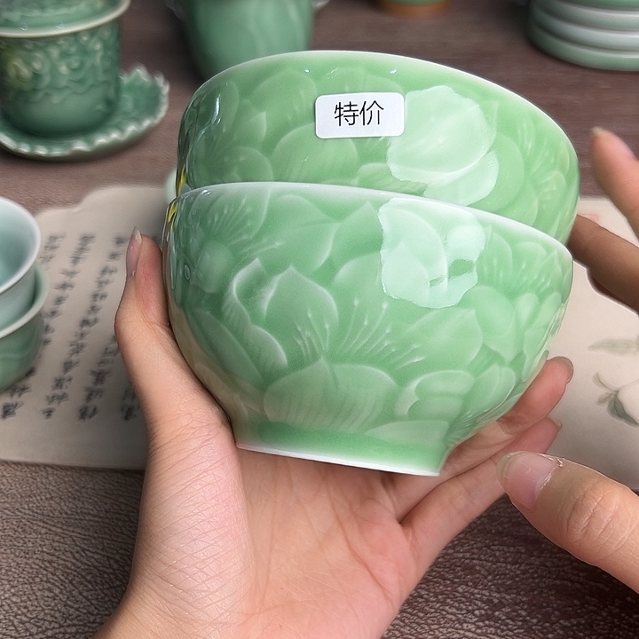 龙泉云间青瓷小米茶器