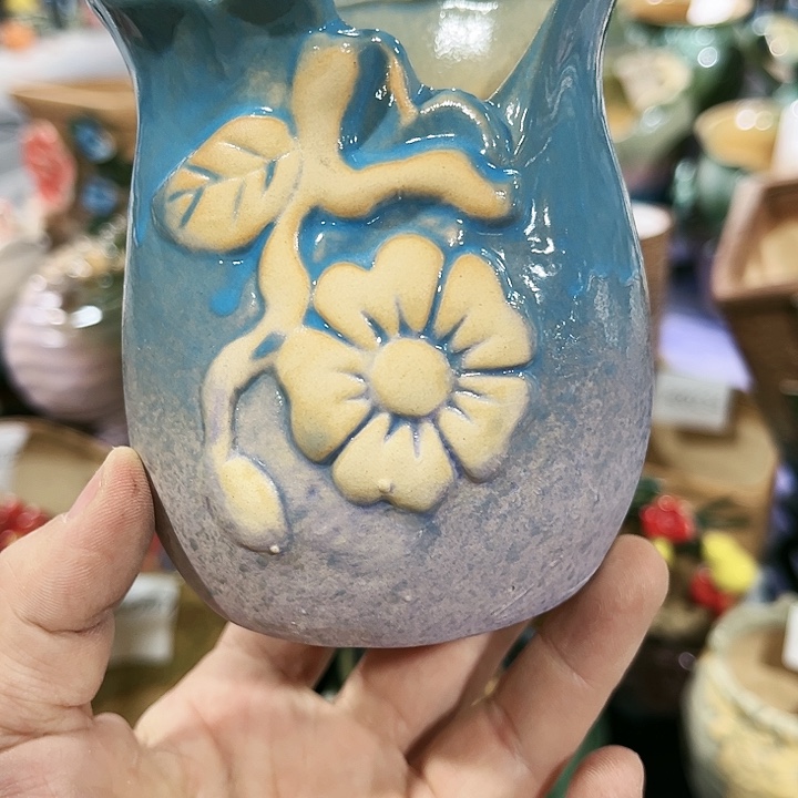 瓷片花盆多肉植物艺术品