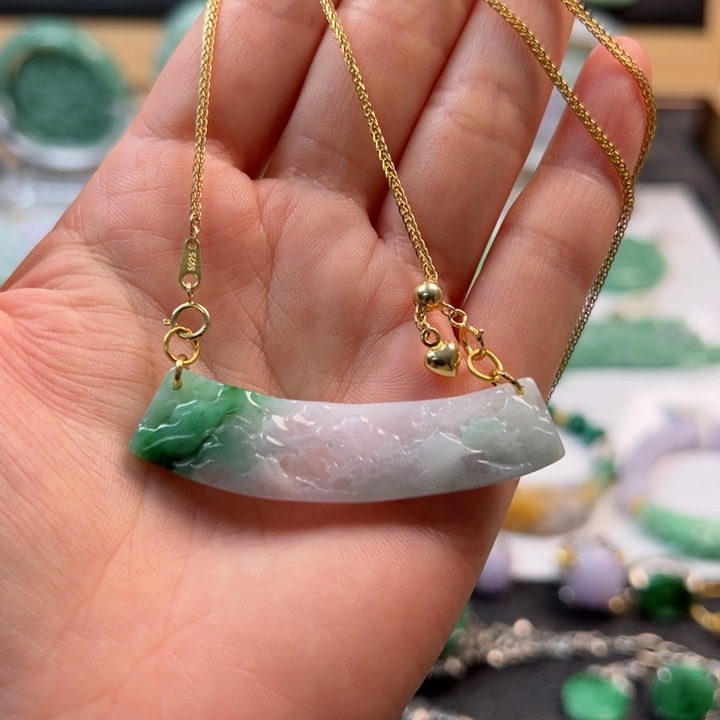 翡翠银S925镶嵌颈饰吊坠