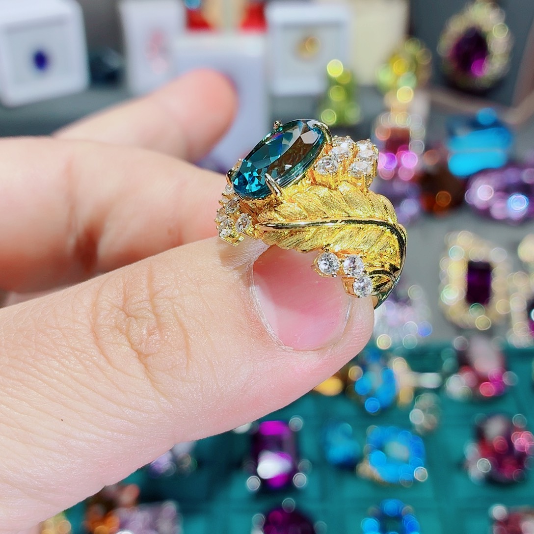 戒指银S925镶嵌托帕石